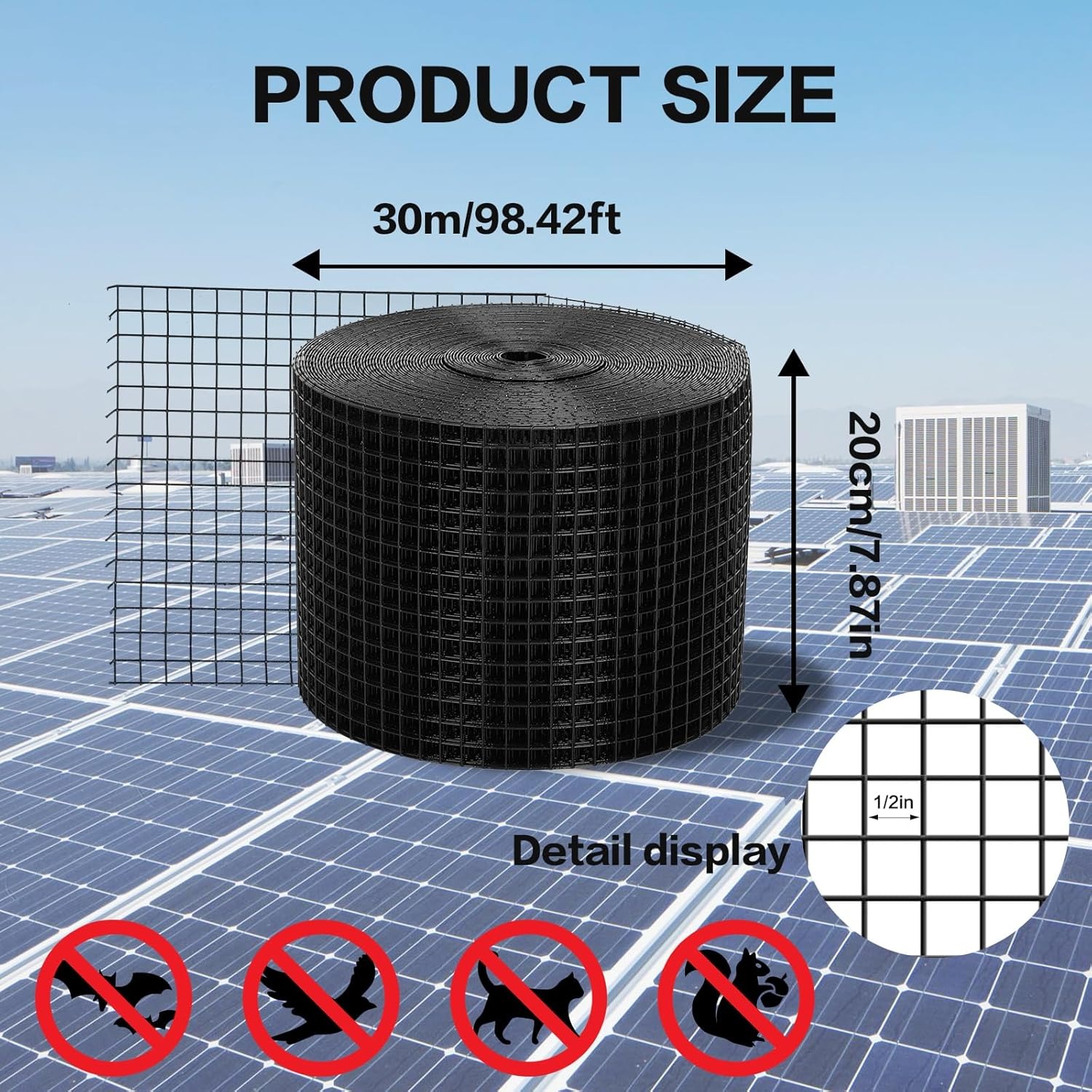 Solar Panel Bird Proofing | Bird Mesh For Solar Panels (per 30 m roll): image 2